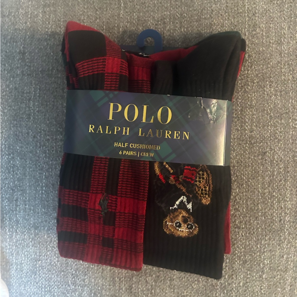 Men’s Polo Ralph Lauren, six pack socks crew cut